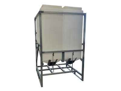 2 x 400 Ltr Side Discharge Mini Feed Silo